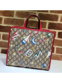 Gucci Children's GG Space Print Tote Bag ‎605614 Red 2020