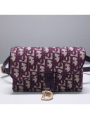 Dior Saddle Belt Bag in Burgundy Oblique Jacquard Canvas 2019