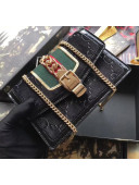 Gucci Sylvie GG Velvet Small Chain Bag 494642 Black 2018