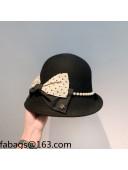 Chanel Wool Bow Hat Black 2021 110433