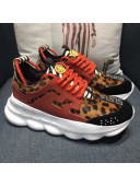 Versace Chain Reaction Sneaker For Woman/Men Leopard Print 2018