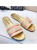 Dior Dway Embroidered Cotton Flat Slide Sandals 21 2020