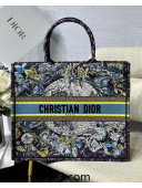 Dior Large Book Tote Bag in Blue Constellation Embroidery 2021