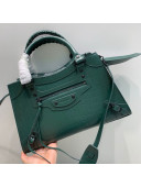 Balenciaga Neo Classic Matte Small Top Handle Bag in Green Crocodile Embossed Calfskin 2020