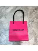 Balenciaga Calfskin Vertical Mini Shopping Tote Bag 201016 Hot Pink/Black 2020