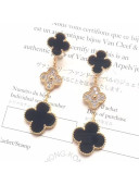 VanCleef&Arpels Magic Alhambra Three Clovers Earrings Black/Gold 2018