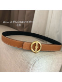 Hermes Glenan Reversible Calfskin Belt 24mm with Ring Buckle Brown/Gold 2021