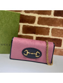 Gucci Horsebit 1955 Corduroy Wallet with Chain 621892 Pink 2021 