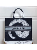 Dior Book Tote in Blue Universe Embroidery 2020