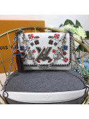 Louis Vuitton Epi Leather Twist MM Bag With Monogram Flower Motif M53532 White 2018