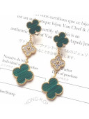 VanCleef&Arpels Magic Alhambra Three Clovers Earrings Green/Crystal 2018