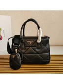 Prada Small Quilted Lambskin Galleria Bag 1BA863 Black 2021