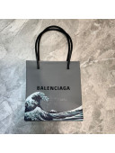 Balenciaga Calfskin Vertical Mini Shopping Tote Bag 201016 Grey/Wave 2020