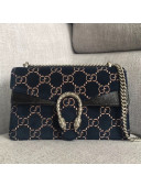 Gucci Dionysus GG Velvet Small Shoulder Bag 400249 Blue 2018