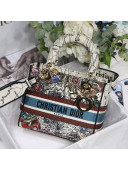 Dior Medium Lady D-Lite Bag in atte Multicolor Dior Constellation Embroidery 2021