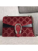 Gucci Dionysus GG Velvet Small Shoulder Bag 400249 Red 2018