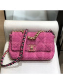 Chanel 19 Wool Tweed Flap Bag AS1160 Pink 2019