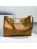 Fendi Way Leather Medium Tote Bag Beige 2021 8506M