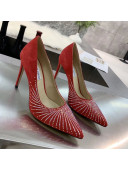 Jimmy Choo Suede Crystal High-Heel Pumps Red 2020