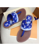 Louis Vuitton LV Escale Palma Flat Thong Sandals Blue 2020