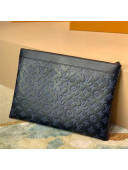 Louis Vuitton Discovery Pochette GM Pouch in Navy Blue Monogram Leather M80425 2021