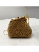 Fendi First Nano Bag Charm in Wool Sheepskin Khaki 2021 80018S