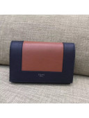 Celine Frame Medium Multifunction in Bicolour Smooth Lambskin Deep Blue/Orange 2018