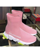 Balenciaga Stretch Knit Speed Trainers Boot Sneakers Pink 2019