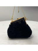 Fendi First Nano Bag Charm in Wool Sheepskin Black 2021 80018S