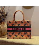 Dior Medium Book Tote Bag in Orange Multicolor Dragon & Fire Embroidery 2021