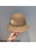 Chanel Wool Bucket Hat with Chain Charm Camel Brown 2021