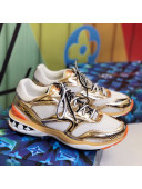 Louis Vuitton LV Trail Sneakers in Metallic Leather and Mesh 1A7WK3 Gold/White 202021 (For Women and Men)