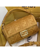 Fendi FF Velvet Medium Baguette Flap Bag Yellow 2019