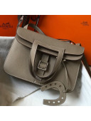 Hermes Halzan Togo Calfskin Leather Bag Dove Grey 2021