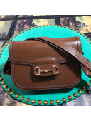 Gucci Grained Calfskin 1955 Horsebit Small Shoulder Bag 602204 Brown 2019