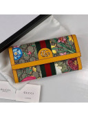 Gucci Ophidia GG Flora Continental Wallet 523153 Yellow 2019