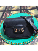 Gucci Grained Calfskin 1955 Horsebit Small Shoulder Bag 602204 Black 2019