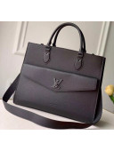 Louis Vuitton Lockme Tote MM Bag in Grainy Calfskin M55846 Black 2020