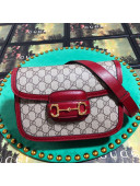 Gucci GG Canvas 1955 Horsebit Small Shoulder Bag 602204 Red 2019