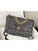 Chanel 19 Tweed Large Flap Bag AS1161 Black/White 2021