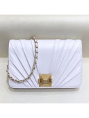 Chanel Pleated Lambskin Wallet on Chain WOC AP0388 White 2019