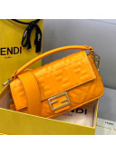 Fendi FF Lambskin Baguette Medium Bag Orange 2021