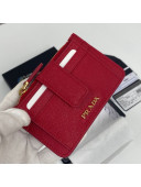 Prada Saffiano Leather Card Holder 1MC038 All Red 2020