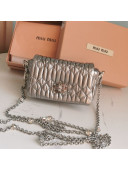 Miu Miu Crystal Cloque Nappa Leather Mini Bag 5TT124 Silver 2021