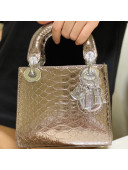 Dior Mini Lady Dior Bag in Python Leather Bronze 2021