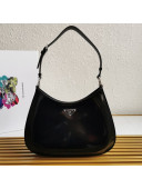 Prada Cleo Brushed Leather Shoulder Bag 1BC156 Black 2021