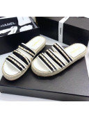 Chanel Lambskin Mules Sandals With Chains G35931 Black/White 2020