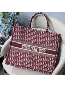 Dior Small Book Tote Embroidered Dior Oblique Canvas Burgundy 2019