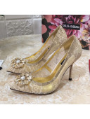 Dolce&Gabbana DG Lace Crystal High- Heel Pumps Beige 2021