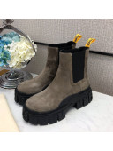 Fendi Suede Platform Short Boots Grey 2020